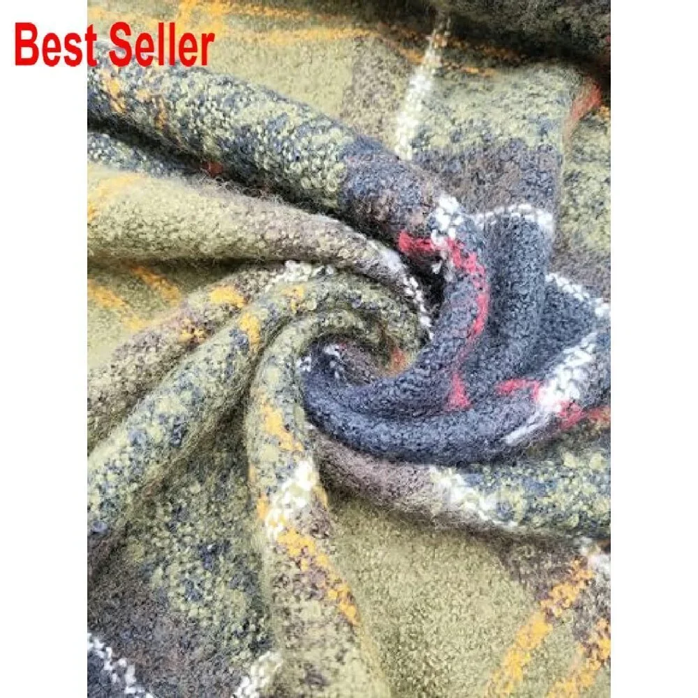 Plaid Tartan Scarf Shawl Wrap Soft Cashmere Feel Tassels Cozy Winter